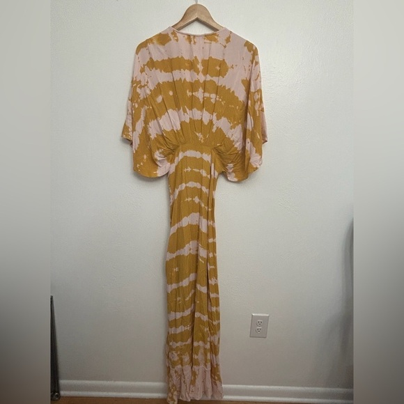 YOUNG FABULOUS & BROKE Thea Dress M Sweet Fig Ladder Tie Dye Boho High Low Maxi - Picture 4 of 16